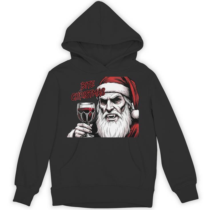 Bite Christmas Vampire Santa Claus Vintage Comic Book Style Unisex Hoodie