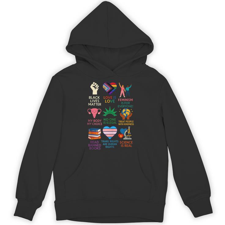 BLM Human Rights Feminism Trans Science Books LGBTQ Kindness Unisex Hoodie
