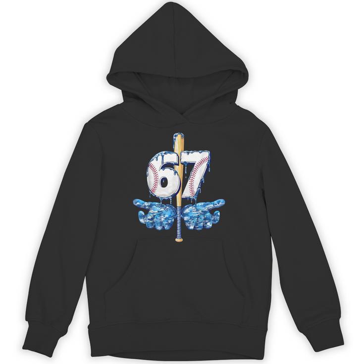 Blue Camo Baseball 67 Six Seven Camo Ice Cream Drip Boy Teen Unisex Hoodie