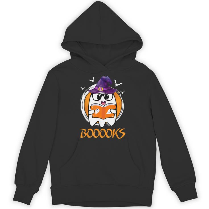 Boo Boooks Ghost Book Reading Halloween 2025 Teacher Unisex Hoodie