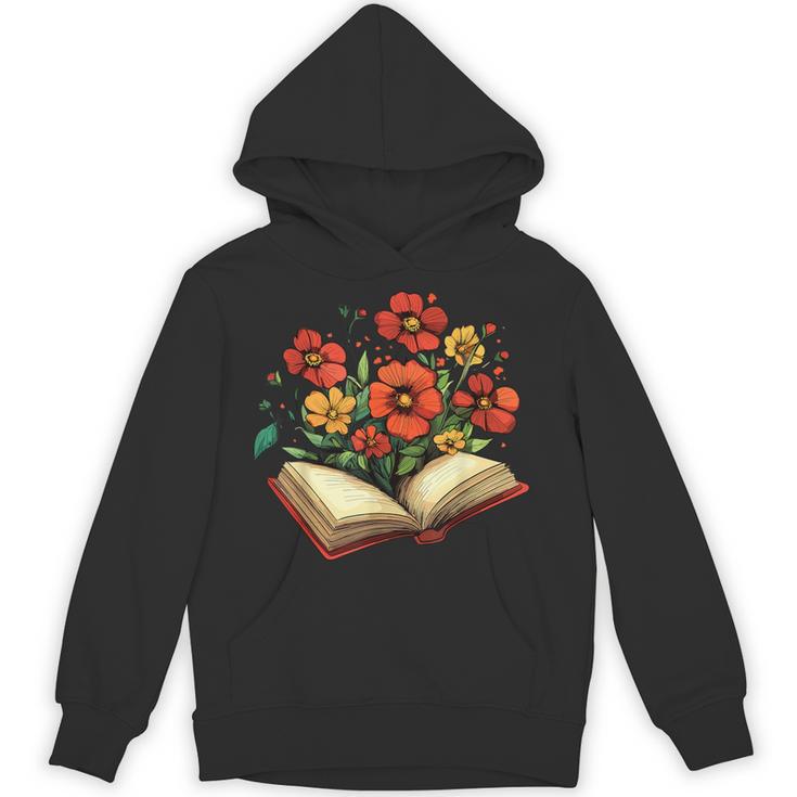 Book With Blooming Flowers Reading Nature Garden Unisex Hoodie