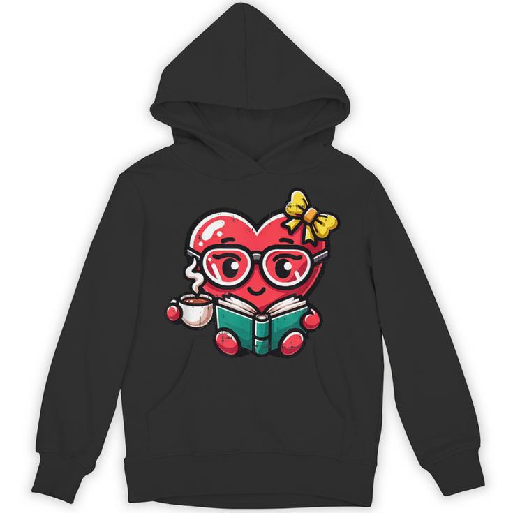 Book Coffee Valentines Cute Heart Lover Women Girl Unisex Hoodie