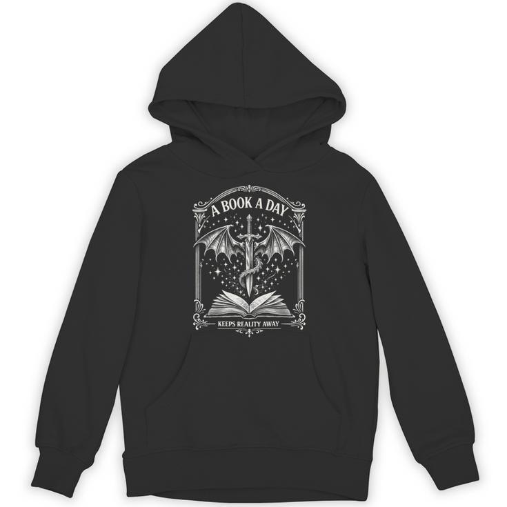 A Book A Day Keeps Reality Away Classic Fantasy Dragon Unisex Hoodie