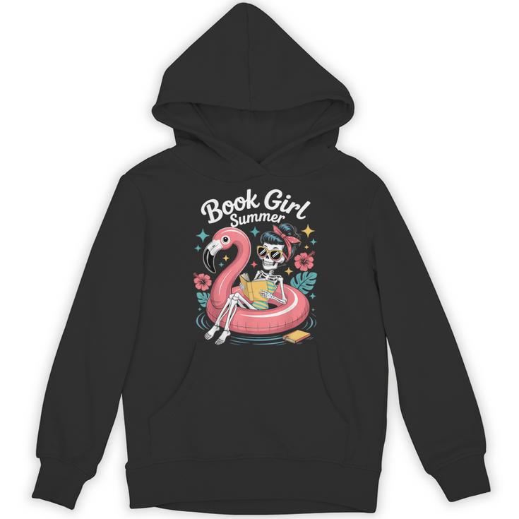 Book Girl Summer Skeleton Reading Books Lovers Beach Unisex Hoodie