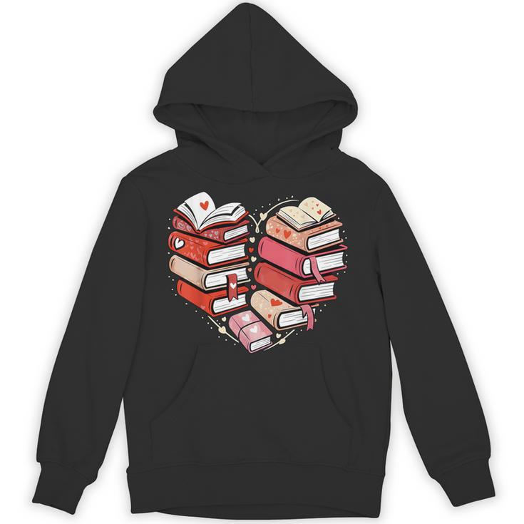 Book Lover Heart Shape Reading Librarian Valentine Men Women Unisex Hoodie
