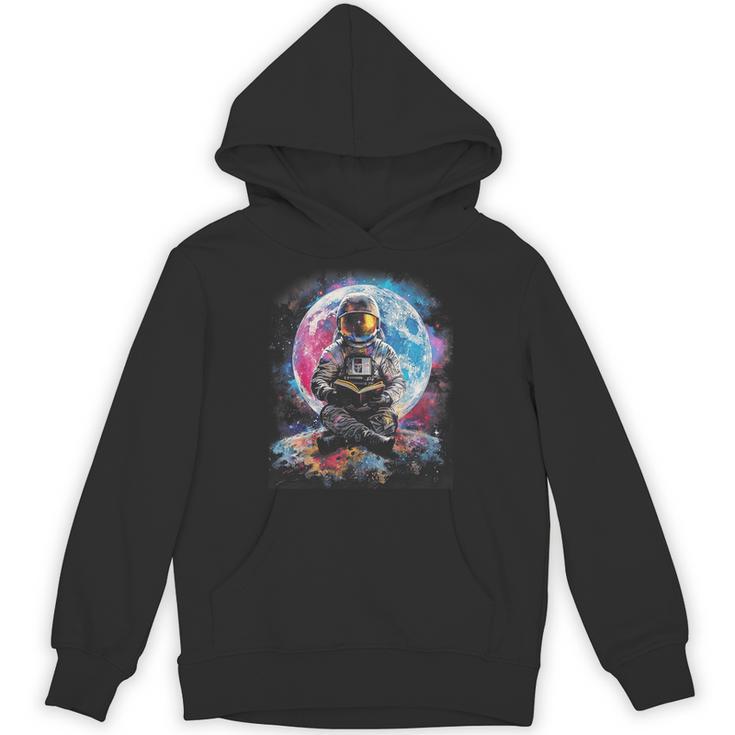 Book Lovers Cool Astronaut Reading Books In Space Kids Unisex Hoodie