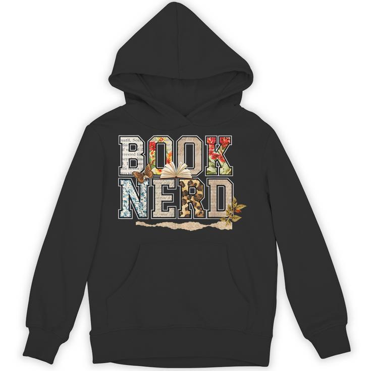 Book Nerd Vintage Floral Aesthetic Leopard Print Unisex Hoodie