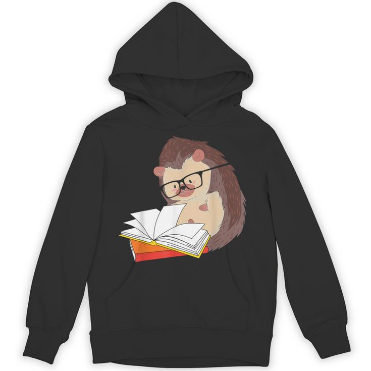 Book Reading Bookworm Forest Animal Wildlife Cute Hedgehog Unisex Hoodie