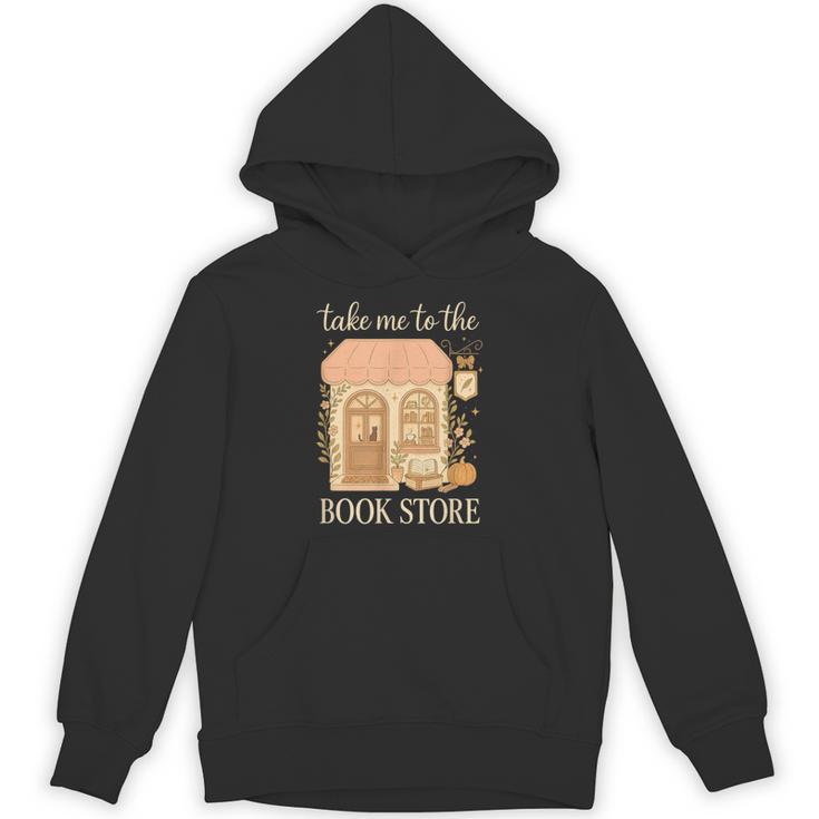 Take Me To The Book Store Cozy Bookshop Cat Aesthetic Unisex Hoodie