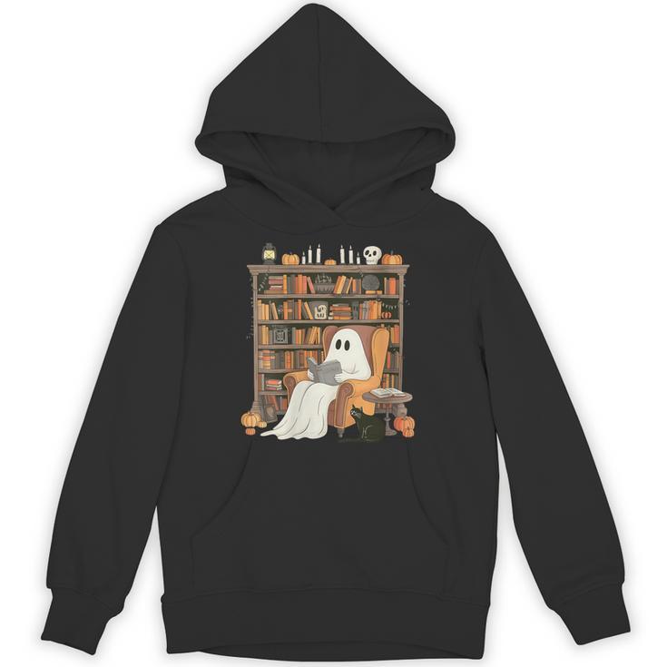 Bookish Ghost Haunted Library Cat Bookworm Book Lover Unisex Hoodie
