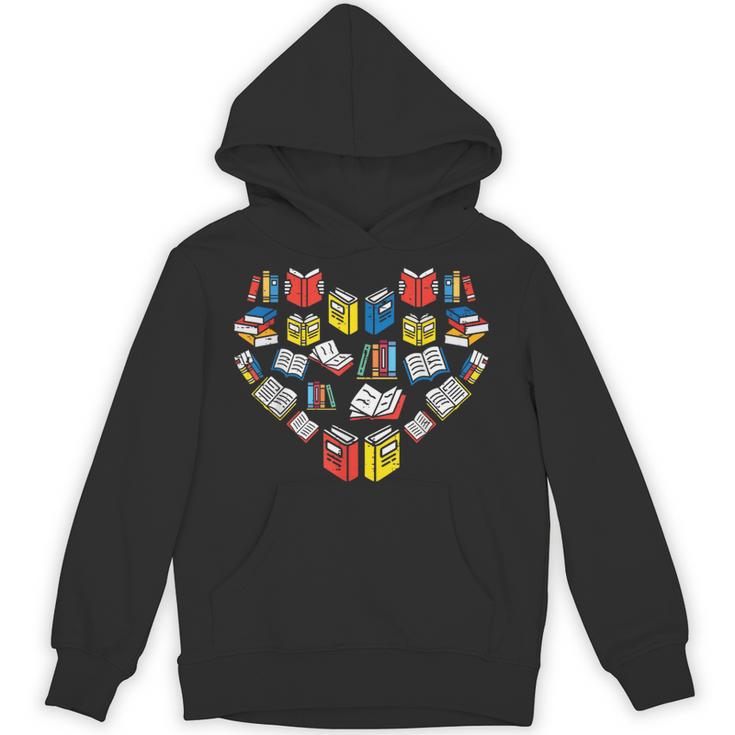 Books Heart Love Reading Teacher Librarian Bookworm Women Unisex Hoodie