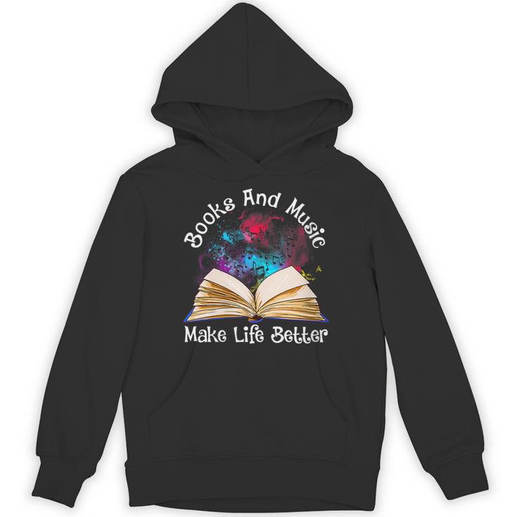 Books And Music Makes Life Better Fun Reading Motivation Unisex Hoodie