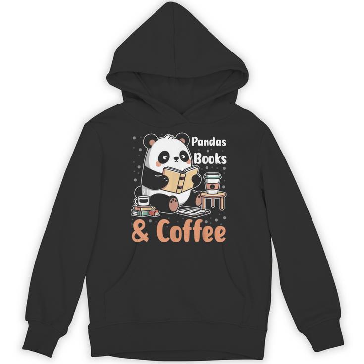Books Reading Reader Panda Panda Books And Coffee Unisex Hoodie