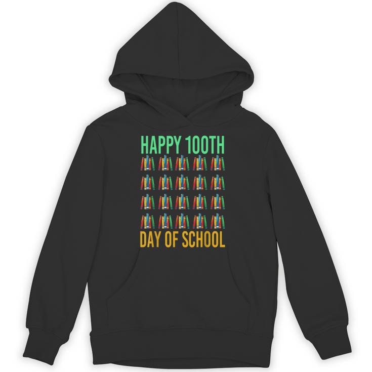 Books School Teacher Student Happy 100th Day Of School Unisex Hoodie