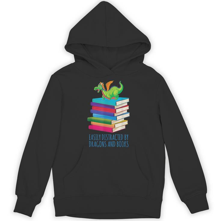 Bookworm Easily Distracted By Dragons And Books Reader Unisex Hoodie