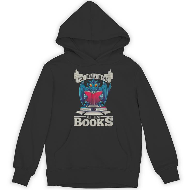 Bookworm Flying Mythical Creature Book Reading Dragon Unisex Hoodie