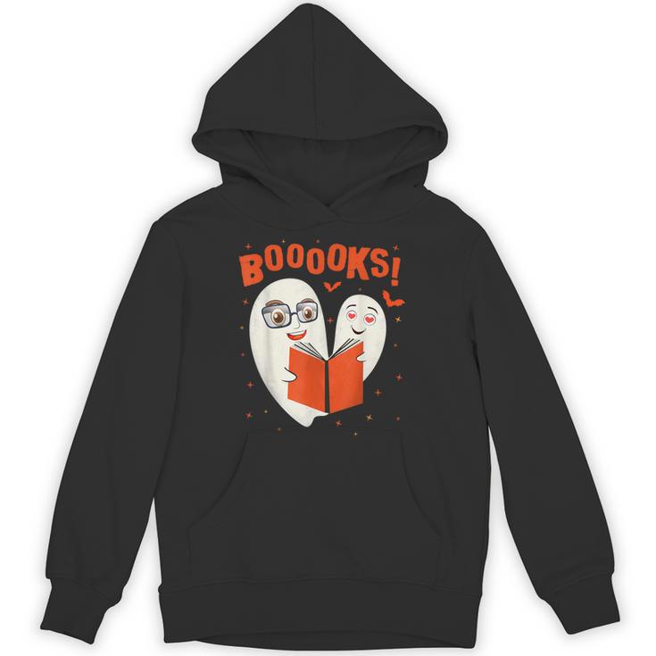 Booooks Boo Ghost Book Library Halloween Students Teachers Men Women Kids Unisex Hoodie
