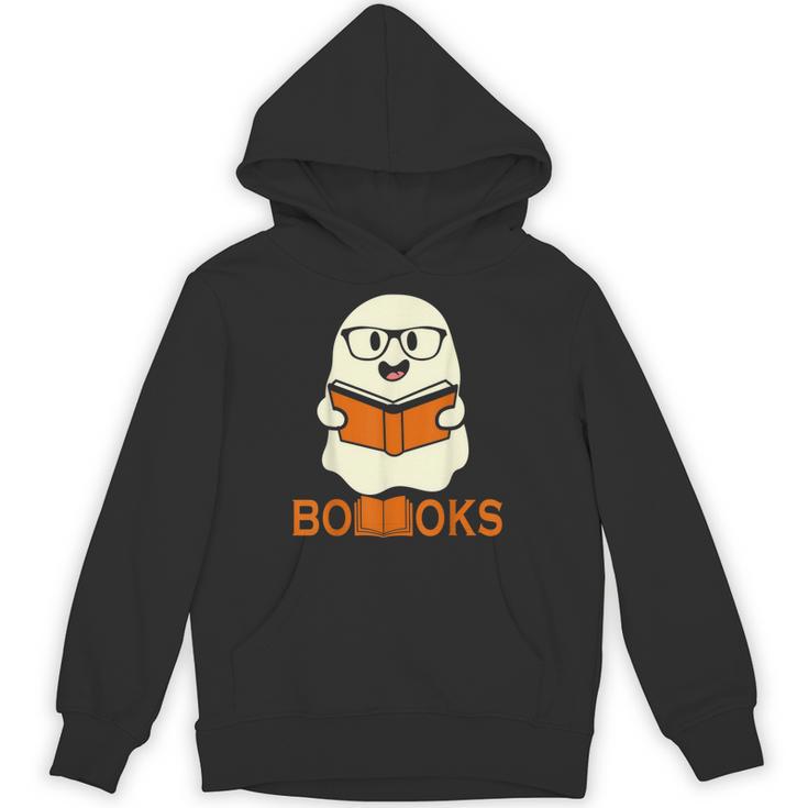 Booooks Ghost Boo Read Books Library Teacher Halloween Cute Men Women Kids Unisex Hoodie