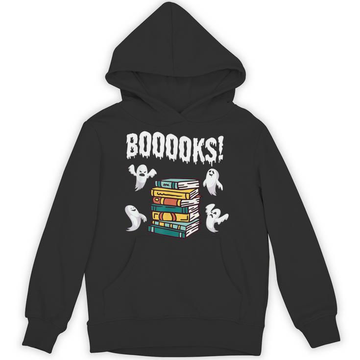 Booooks Ghost Reading Books Halloween Librarian Teacher Unisex Hoodie