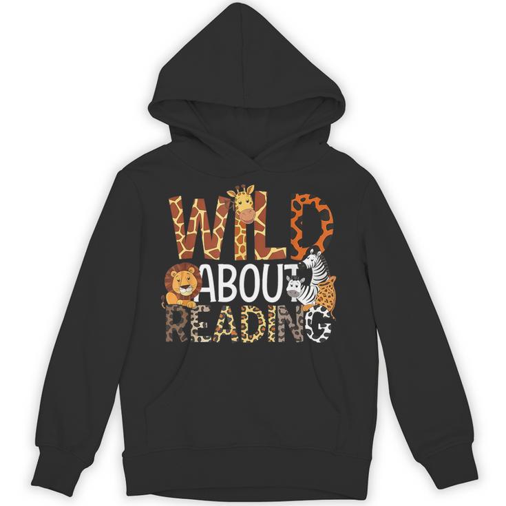 Boys Animal Print Clothes Wild About Reading Cheetah Book Unisex Hoodie