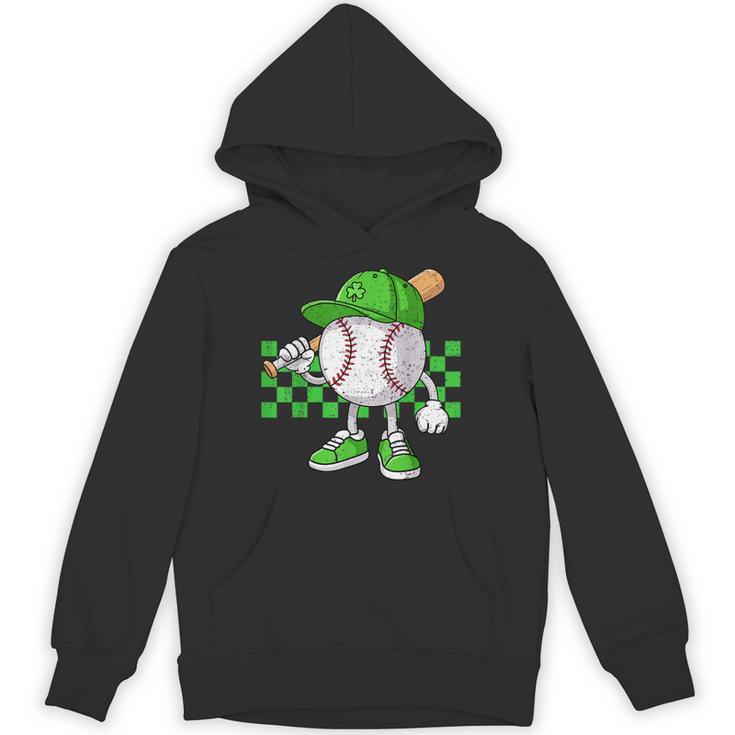 Boys St Patricks Day Baseball Player Pitcher Coach Kids Unisex Hoodie