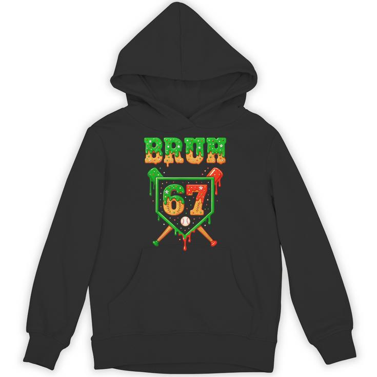 Bruh 67 Baseball Christmas Gingerbread Drip Number 67 Player Unisex Hoodie