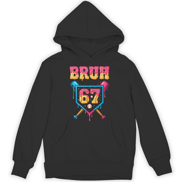 Bruh Baseball Ice Cream Drip Number 67 Player 67th Birthday Unisex Hoodie