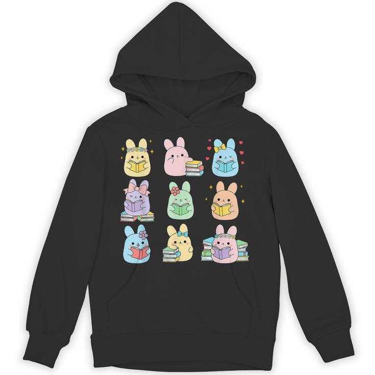 Bunny Reading Books Easter Day Teacher Librarian Book Women Unisex Hoodie