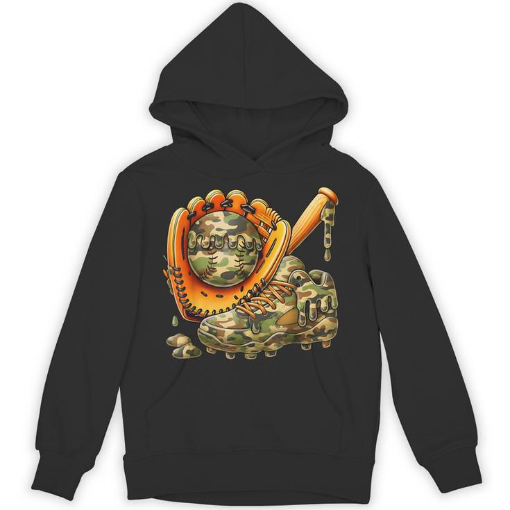 Camo Ice Cream Drip Baseball Stuff Baseball Drip Boys Unisex Hoodie