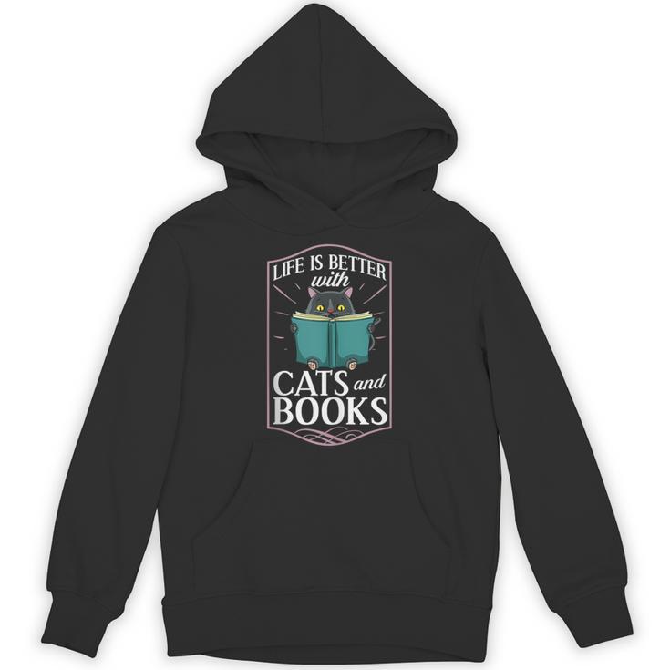 Cat Read Book Reader Reading Librarian Unisex Hoodie