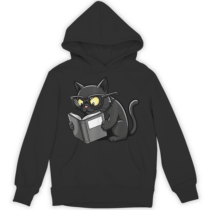 Cat Reading a Book Nerd Kitty Bookworm Unisex Hoodie