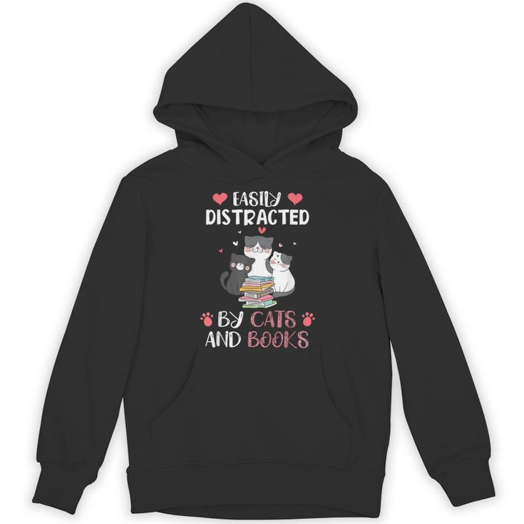 Cat Simply Distracted By Cats And Books Unisex Hoodie