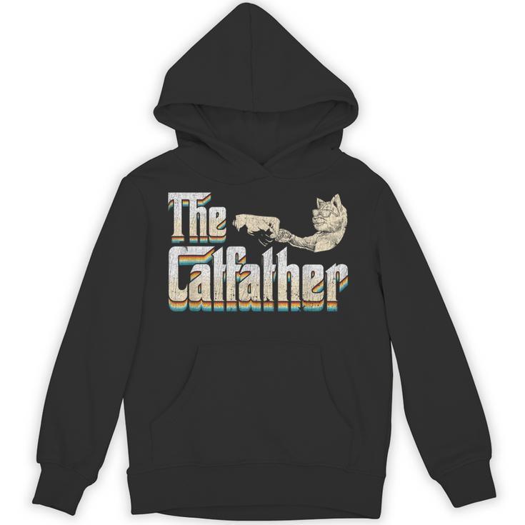 The Catfather 面白い猫 お父さん 父の日 ビンテージ 猫 父親 パーカー