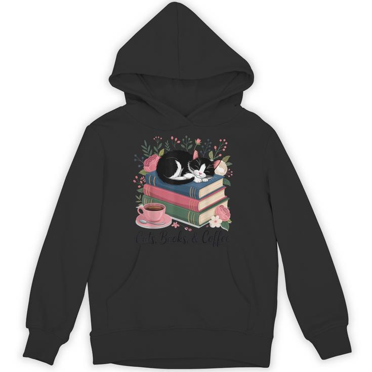 Cats Books & Coffee For Cat Lovers In Relaxed Weekend Unisex Hoodie