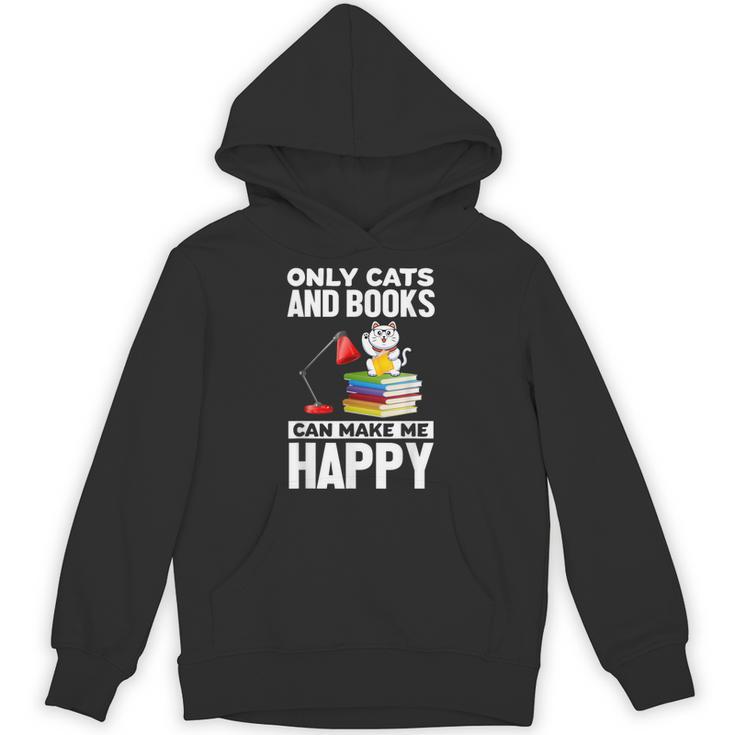 Only Cats And Books Can Make Me Happy Cat Lover Men Women Kids Unisex Hoodie