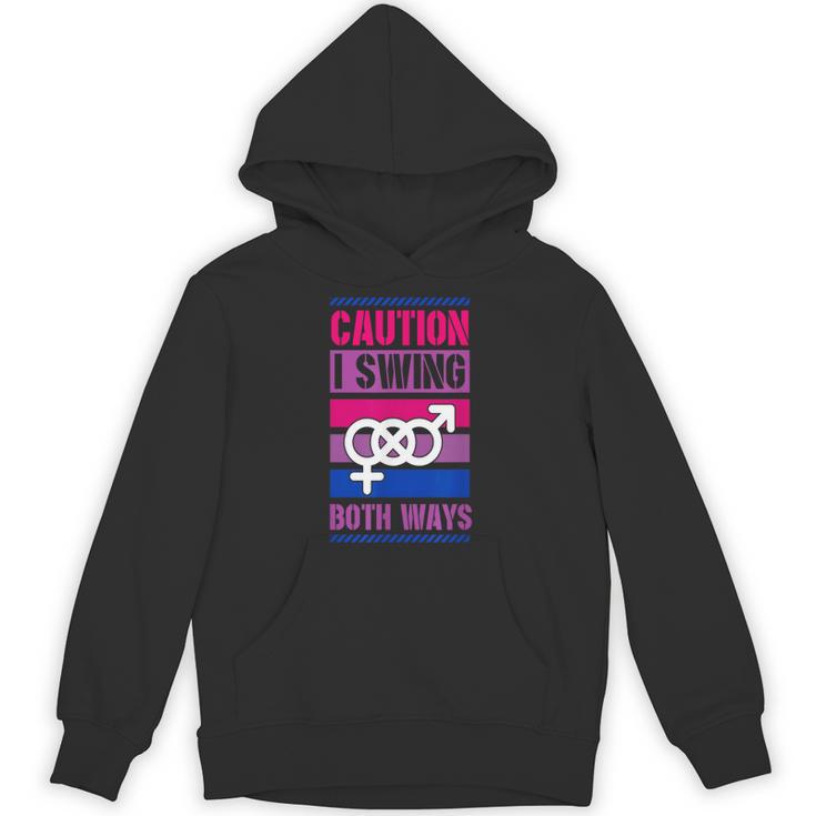 Caution Iwing Both Ways バイセクシャル プライド ジョーク パーカー