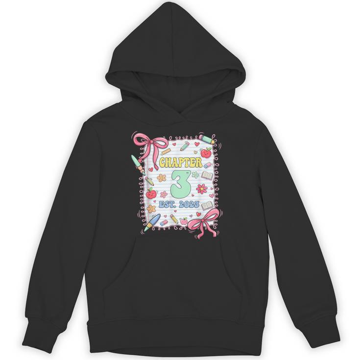 Chapter 3 Years Old 3rd Birthday Book Lover Coquette Bow Unisex Hoodie