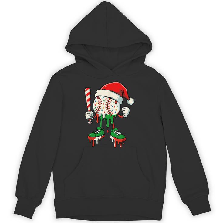 Christmas Baseball Drip For Boys Ice Cream Drip Baseball Unisex Hoodie
