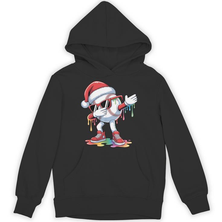 Christmas Baseball Ice Cream Dripping Santa Baseball Drip Unisex Hoodie