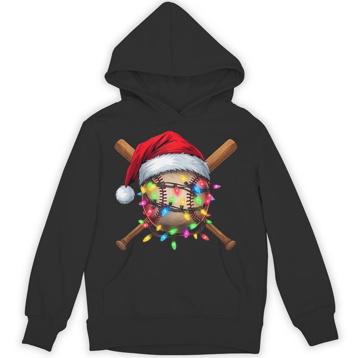 Christmas Baseball Pajama Santa For Men Boys Girls Kids Xmas Unisex Hoodie