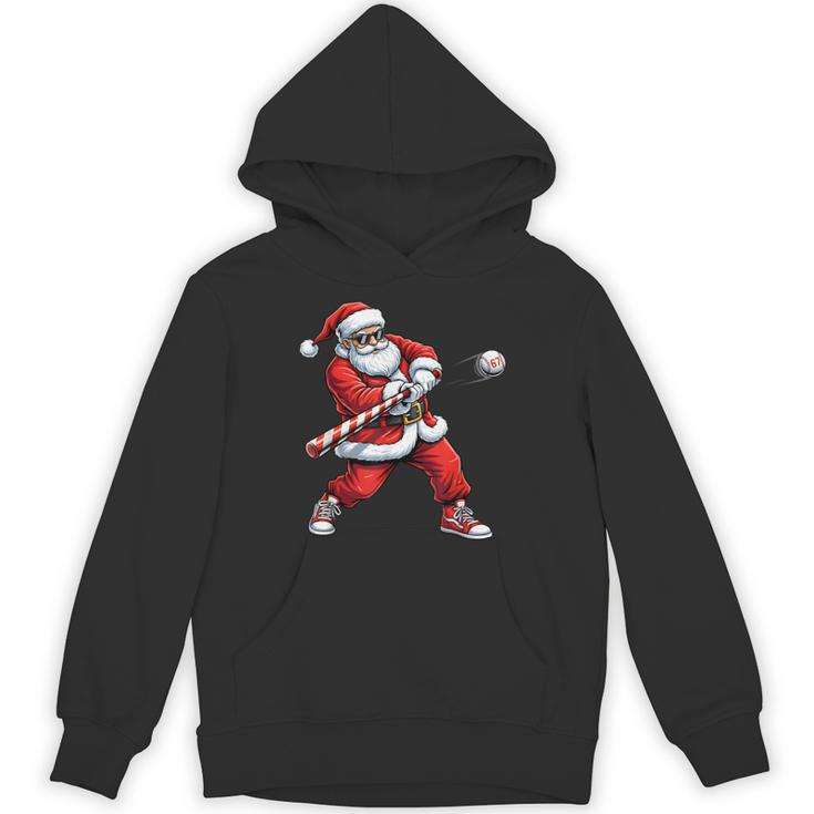 Christmas Baseball Player Santa Xmas Boys Men Toddler Unisex Hoodie