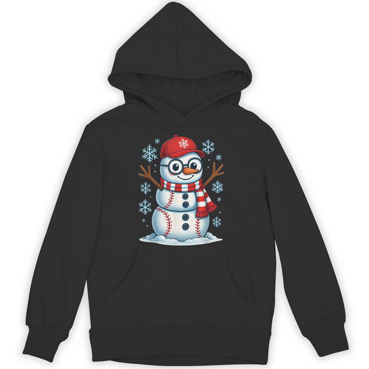 Christmas Baseball Snowman Xmas Pajamas Women Men Boys Unisex Hoodie