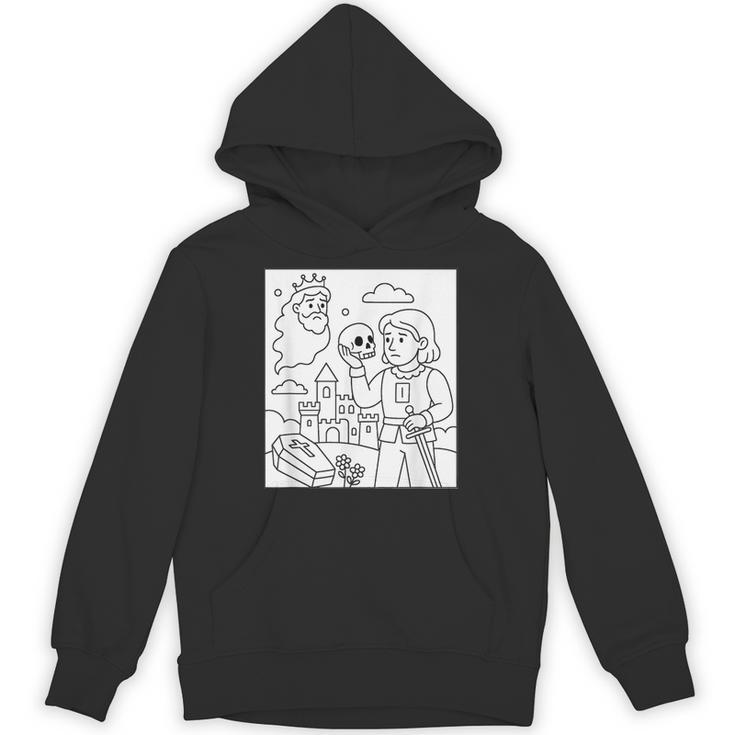 Coloring Book Hamlet Ghost Yorick Castle Shakespeare Play Unisex Hoodie