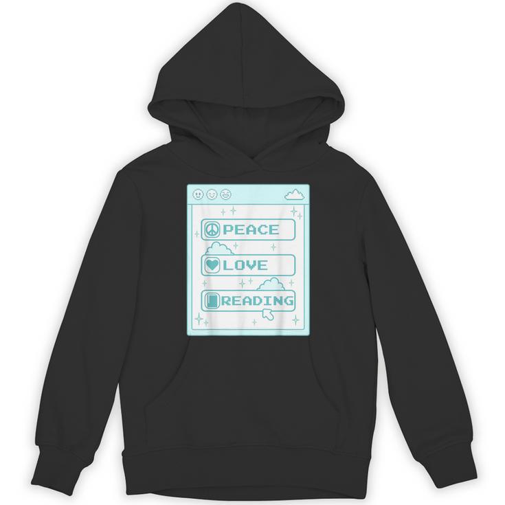 Computer Geek Peace Love Reading Cool Book Lover Bookworm Unisex Hoodie