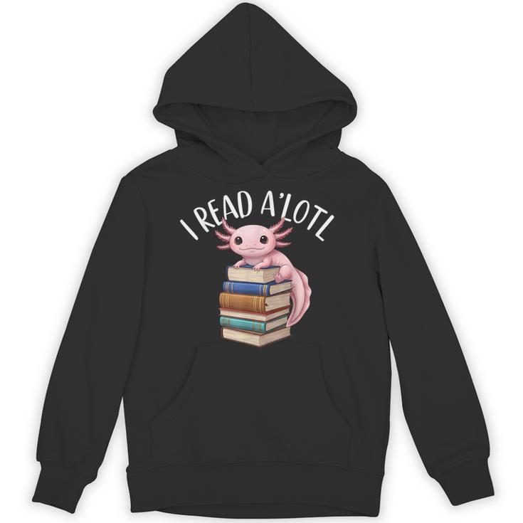 Cool Axolotl Reading Library Book Lover Reading Women Men Unisex Hoodie