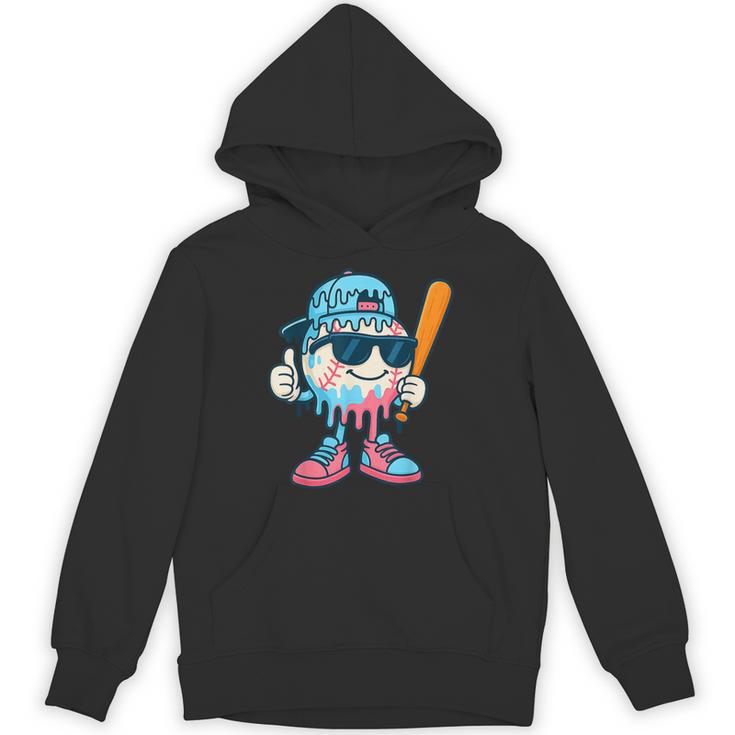 Cool Ice Cream Drip Baseball Drip For Boys Sports Kids Unisex Hoodie