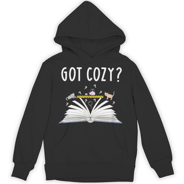 Cozy Cat Mystery Book Lover Reading Nerd Cute Bookish Reader Men Women Kids Unisex Hoodie