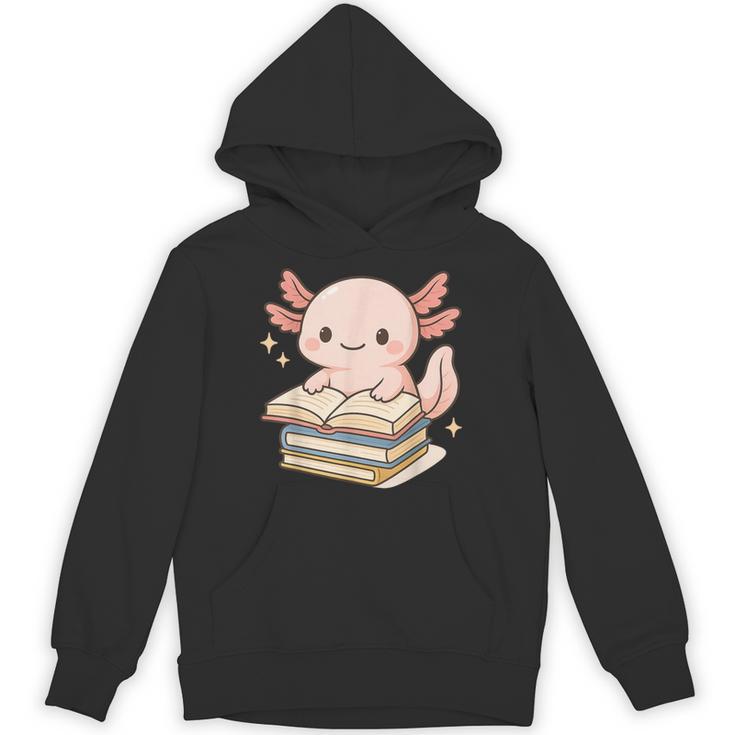 Cute Axolotl Reading Books Shirt Kawaii Axolotl Lover Unisex Hoodie