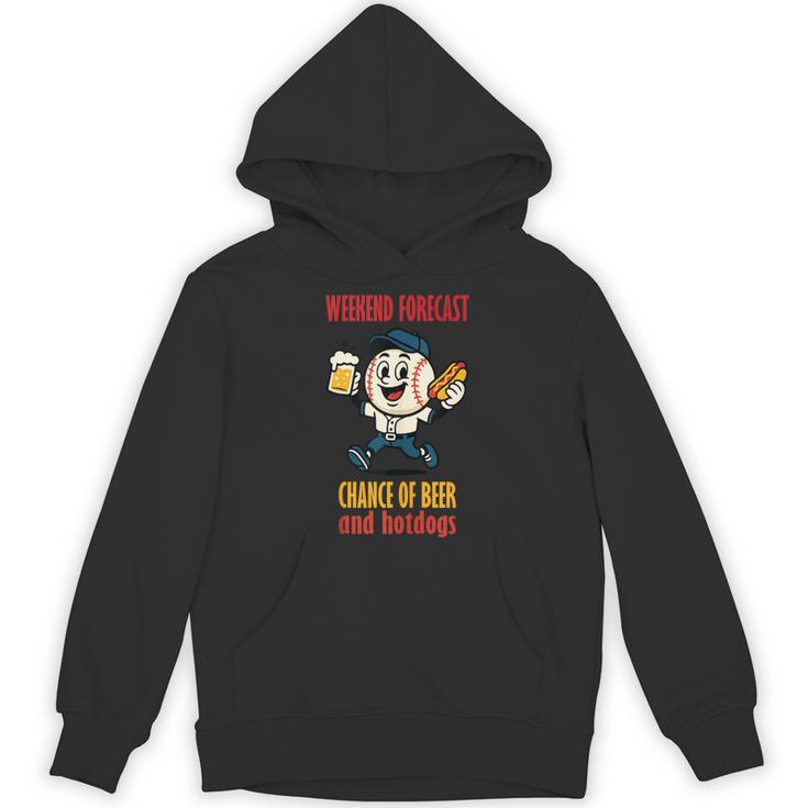 Cute Baseball Fan Weekend Forecast Change Of Beer And Hotdog Unisex Hoodie