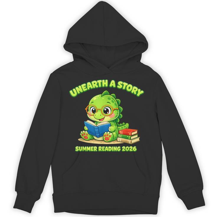 Cute Dino Book Lover Unearth A Story Summer Reading Unisex Hoodie